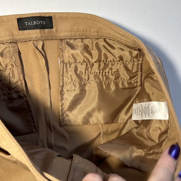 Talbots Women’s Sz 12 Pants Skinny Ankle Equestrian Jegging Tan Faux LeatherTrim - Picture 10 of 10